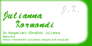 julianna kormondi business card