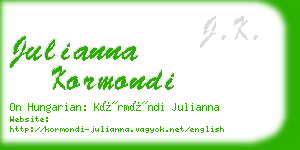 julianna kormondi business card
